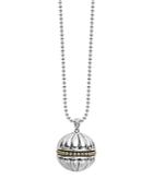 Lagos 18k Gold & Sterling Silver Caviar Talisman Beaded Band Ball Pendant Necklace, 34