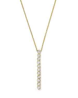 Zoe Chicco 14k Yellow Gold Bezel-set Vertical Bar Necklace With Diamonds, 18
