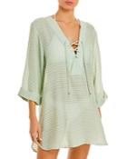 J. Valdi Lace Up Cover Up Mini Dress