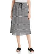 Eileen Fisher Striped Drawstring Midi Skirt