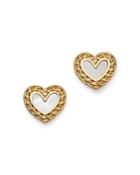 Bloomingdale's Mother Of Pearl Heart Stud Earrings In 14k Yellow Gold - 100% Exclusive
