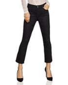 Bcbgmaxazria Coated Cropped Bootcut Jeans In Black