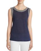 Generation Love Lucy Embellished Linen Tank