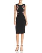 Adrianna Papell Knit Crepe Embroidered Dress