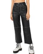 Free People The It Factor Vegan Leather Wide Leg Pants
