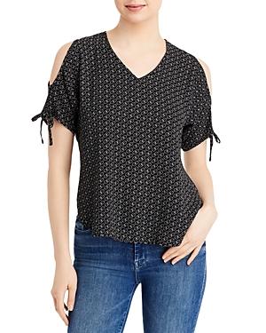 Sioni Printed Cold Shoulder Top