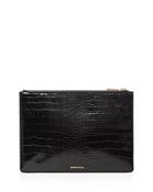 Whistles Small Shiny Croc-embossed Leather Clutch