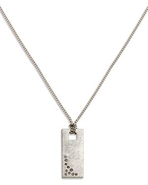 Allsaints Pave Sparkle Dog Tag Pendant Necklace, 16