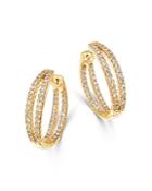 Bloomingdale's Diamond Double Split Row Inside Out Hoop Earrings In 14k Yellow Gold - 100% Exclusive