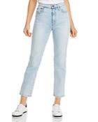 Alice + Olivia Stunning High-rise Ankle Straight-leg Jeans In Baby Blues