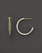 Lagos 18k Gold And Sterling Silver Enso Small Caviar Lined Hoop Earrings
