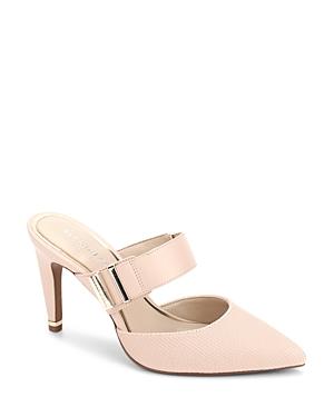 Kenneth Cole Women's Roslyn Pointed Toe Buckle Strap High Heel Mules