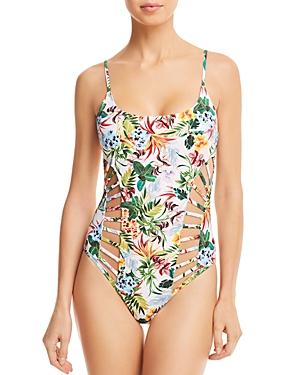 Red Carter Side Cutout One Piece Swimsuit