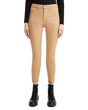 Jen7 Coated Skinny Ankle Jeans In Chocolate Dot