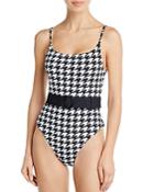 Aqua Swim Fall Voyage Belted Maillot One Piece Swimsuit - 100% Exclusive
