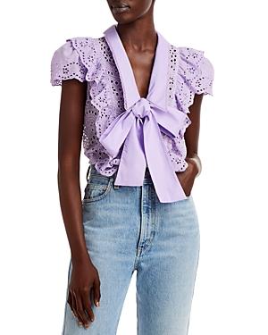 Alice And Olivia Delisa Eyelet Blouse