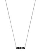 Tous Sterling Silver Onyx Bar Station Necklace, 17.7