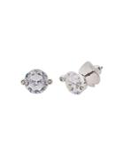 Kate Spade New York Brilliant Statements Silver-tone Cubic Zirconia 2 Prong Stud Earrings