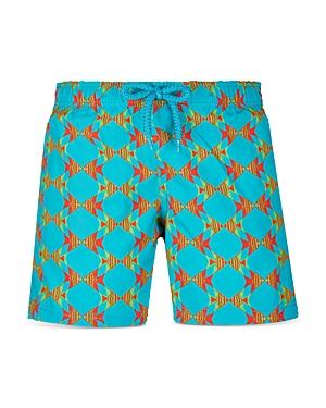 Vilebrequin Boys' Jirise Fish Print Swim Trunks - Little Kid, Big Kid