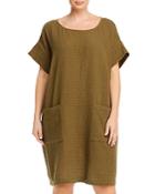 Eileen Fisher Plus Organic Cotton Short-sleeve Shift Dress