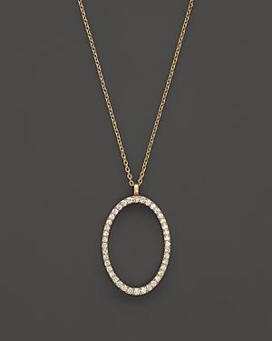 Diamond Open Oval Pendant Necklace In 14k Yellow Gold, .40 Ct. T.w. - 100% Exclusive