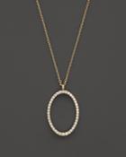 Diamond Open Oval Pendant Necklace In 14k Yellow Gold, .40 Ct. T.w. - 100% Exclusive