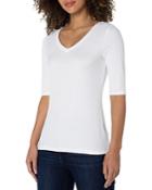 Liverpool Los Angeles Reversible Rib Knit Elbow Tee
