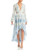 Rococo Sand Metallic Chiffon High Low Dress