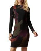 Ted Baker Lauryy Sapphire Abstract Print Bodycon Dress