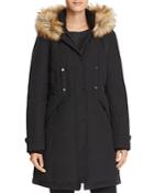 Vince Camuto Side Belted Faux Fur Trim Anorak