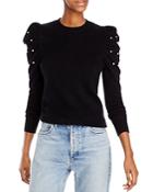 Aqua Cashmere Embellished Puff Sleeve Cashmere Sweater - 100% Exclusive