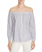 Birds Of Paradis Off-the-shoulder Stripe Shirt - 100% Bloomingdale's Exclusive