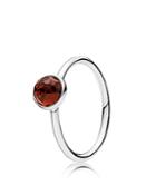 Pandora Ring - Sterling Silver & Glass January Droplet