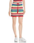 Wildfox Stassi Rainbow-stripe Crochet Skirt
