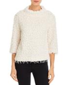 Vince Camuto Textured Fringe Sweater