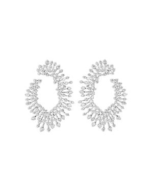 Hueb 18k White Gold Luminus Diamond Circle Front To Back Earrings
