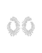 Hueb 18k White Gold Luminus Diamond Circle Front To Back Earrings