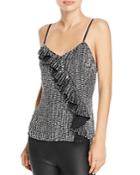 Parker Justine Sequined Ruffled Top