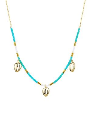 Argento Vivo Seychelle Blue Dangle Necklace In 18k Gold-plated Sterling Silver, 16