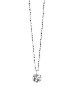 Ippolita Sterling Silver Stardust Diamond Mini Flower Pave Disc Pendant Necklace, 16-18