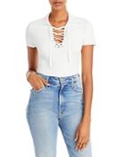 Alice And Olivia Janine Lace Up Top