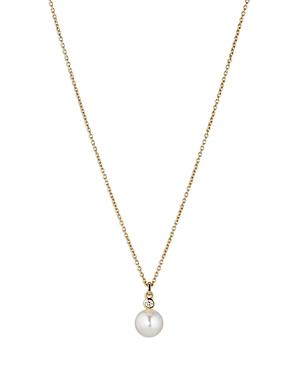Nadri Cubic Zirconia & Mother Of Pearl Pendant Necklace In 18k Gold Plated, 16-18