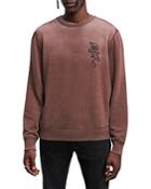 John Varvatos Star Usa Cotton Blend Printed Regular Fit Crewneck Sweatshirt