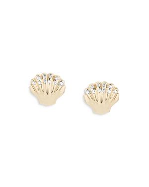 Adina Reyter 14k Yellow Gold Sea Creature Diamond Clamshell Stud Earrings