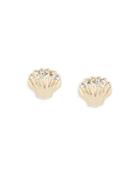 Adina Reyter 14k Yellow Gold Sea Creature Diamond Clamshell Stud Earrings