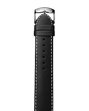 Philip Stein Black Stitched Calf Leather Watch Strap, 20mm