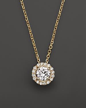Diamond Halo Pendant Necklace In 14k Yellow Gold, .50 Ct. T.w. - 100% Exclusive