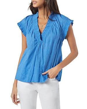 Joie Drawley Floral Jacquard V Neck Top