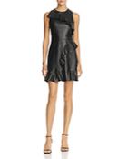 Parker Hollywood Ruffled Leather Dress