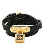 Kate Spade New York Lock And Spade Padlock Leather Wrap Bracelet